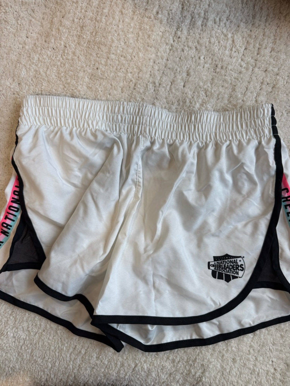 NCA DAYTONA COLLEGE CHEER White Women's Athletic Shorts with Black Trim